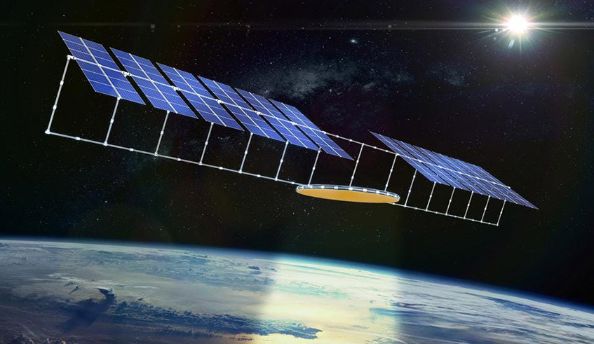 An artistu2019s concept of a solar power satellite in space. / Net photo.