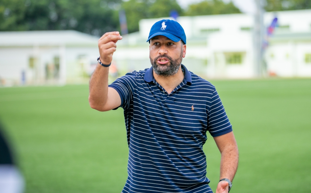 APR FC head coach Mohammed Adil Erradi issues instructions to his players during a friendly recently. Having dominated local football last season, the Moroccan now needs to perform well on the continental scene. Photo: Olivier Mugwiza.
