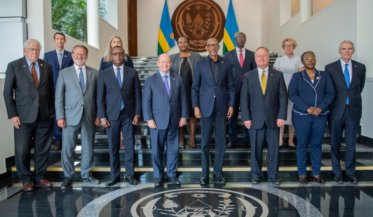 President Paul  Kagame met  with a US Congressional Delegation at Village Urugwiro on August 19. Photo by Village Urugwiro