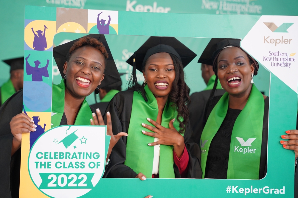 Some of the graduates pose for a photo at the graduation ceremony on August 19. Craish Bahizi