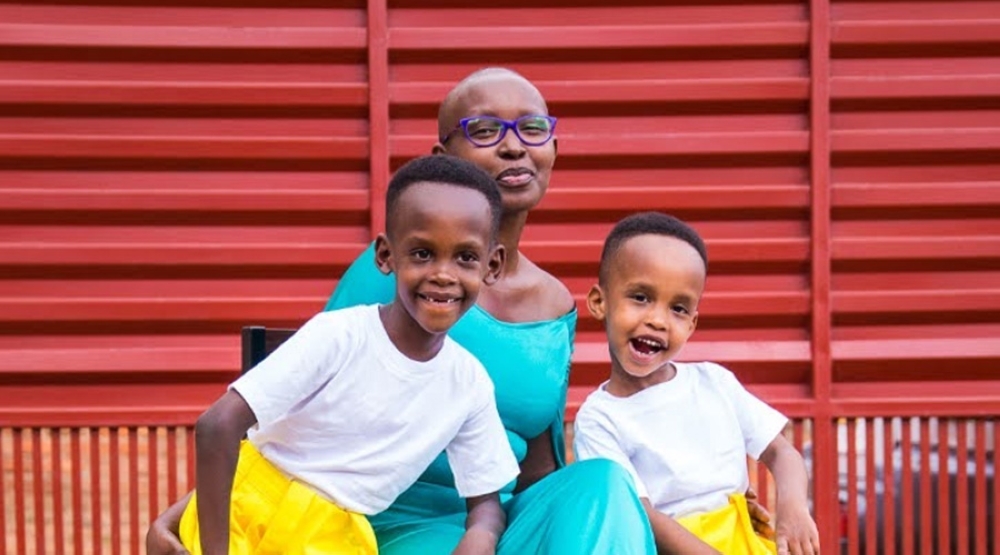Masafi Munguyiko with her children at home in Bugesera District. / Photo: Courtesy