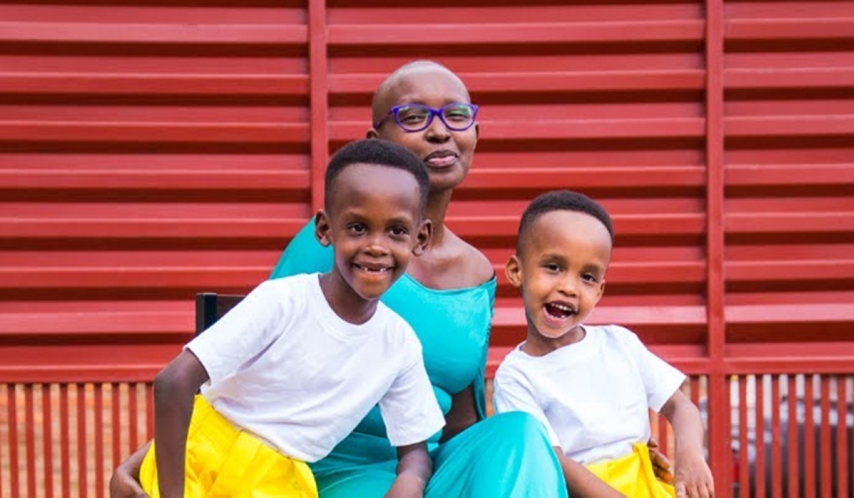 Masafi Munguyiko with her children at home in Bugesera District. / Photo: Courtesy