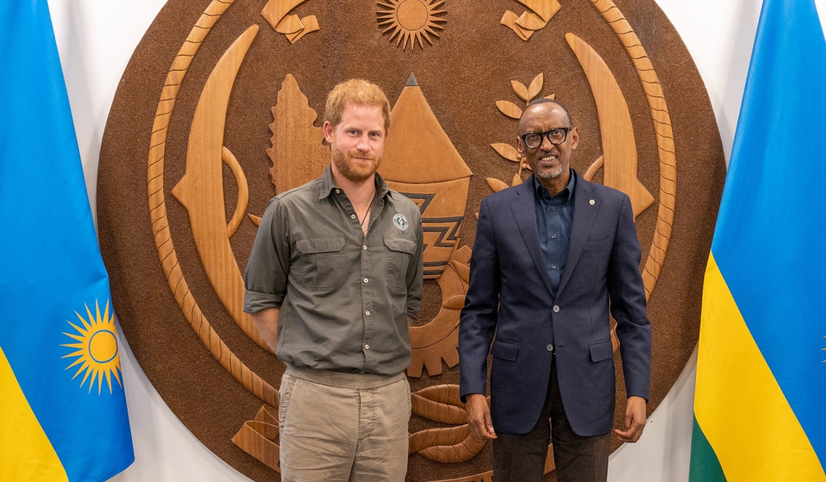 President Kagame with Prince Harry at Village Urugwiro.