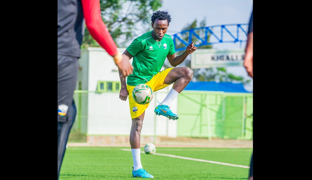 Rayon Sports winger, Arsène Tuyisenge (pictured here during training) has been added to the Amavubi national team squad to replace Oliver Niyonzima, who got injured.Courtesy