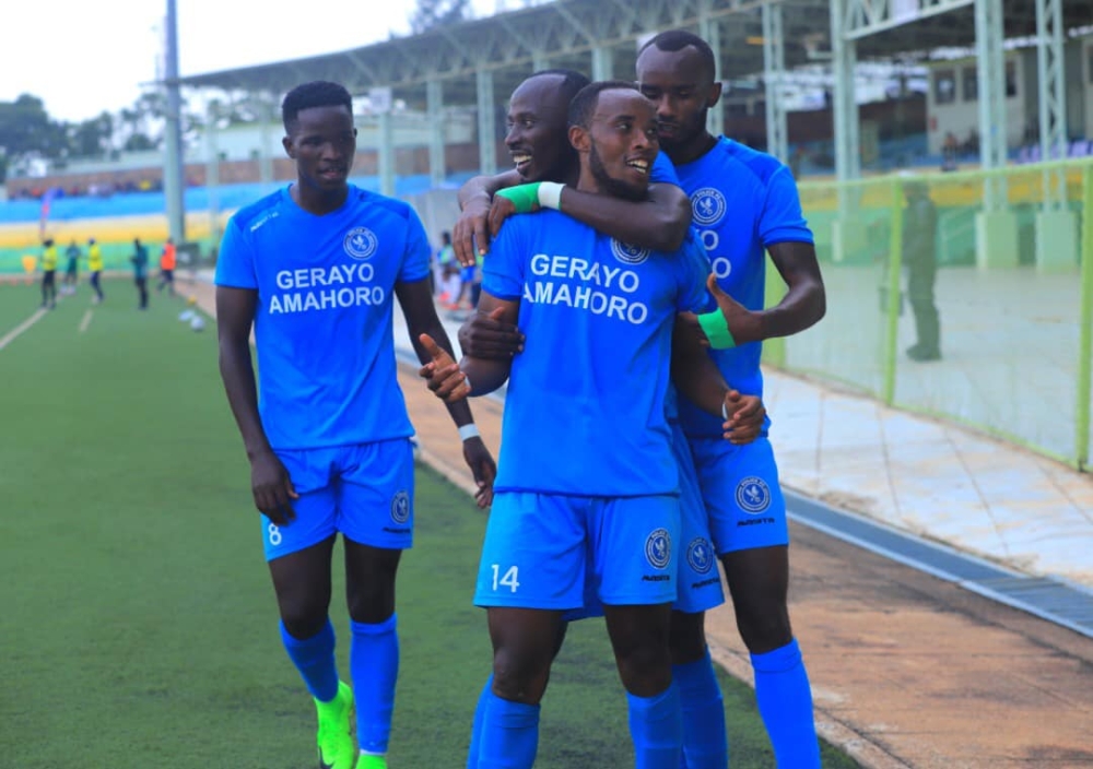 Police FC players celebrate a goal during a past match. The Club&#039;s  new captain Jean Baptiste ‘Migi’ Mugiraneza admits that it will be difficult to win the league in his first season .Courtesy.