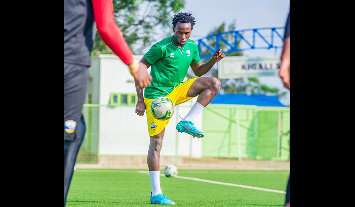Rayon Sports winger, Arsène Tuyisenge (pictured here during training) has been added to the Amavubi national team squad to replace Oliver Niyonzima, who got injured.Courtesy