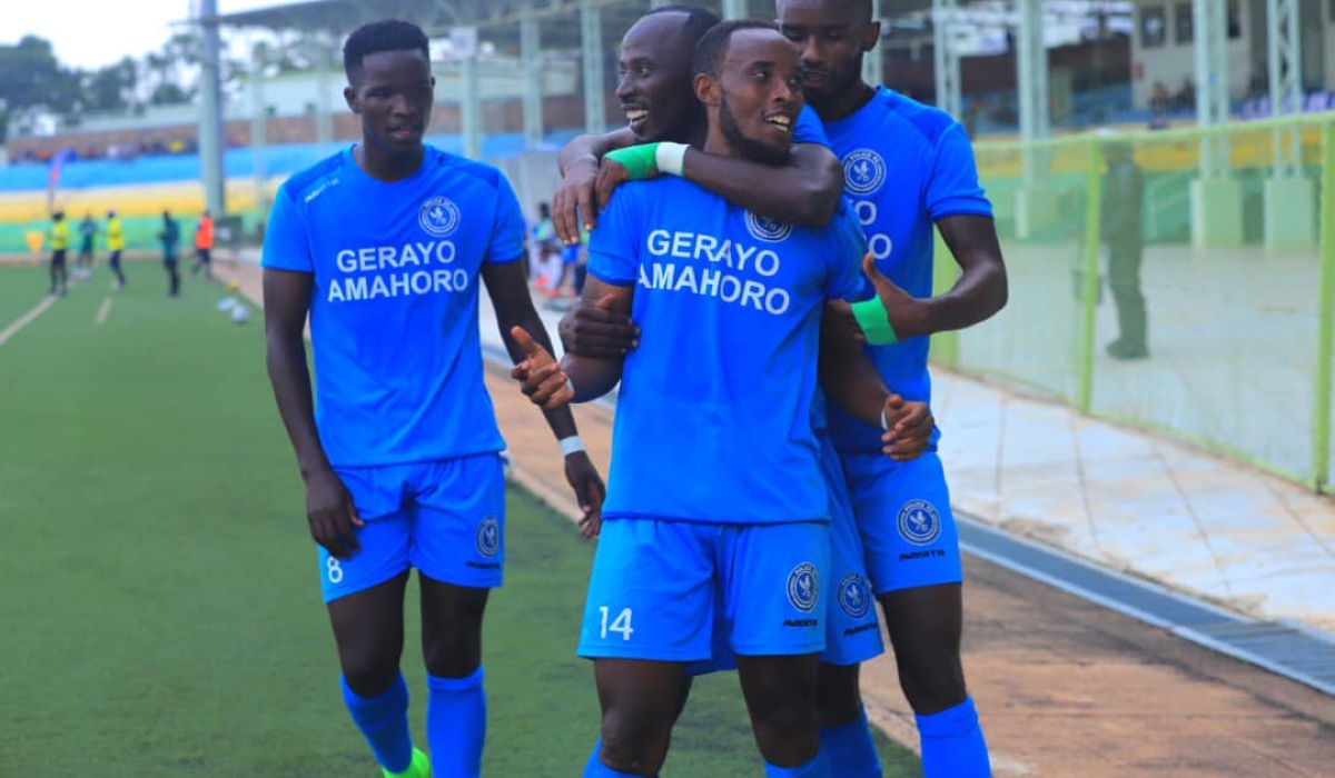 Police FC players celebrate a goal during a past match. The Club&#039;s  new captain Jean Baptiste ‘Migi’ Mugiraneza admits that it will be difficult to win the league in his first season .Courtesy.