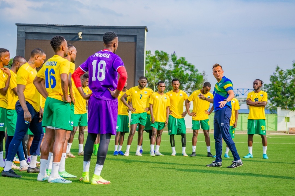 The national team coach Carlos Alos Ferrer conducts training on Monday. The Spanish coach is not pleased with his team&#039;s lack of friendly games ahead of the 2023 CHAN qualifier against Ethiopia in Tanzania on Friday