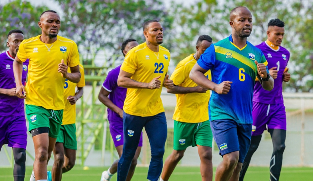 The national team  players during  training session at Kigali Stadium on Monday ,August 20. Courtesy
