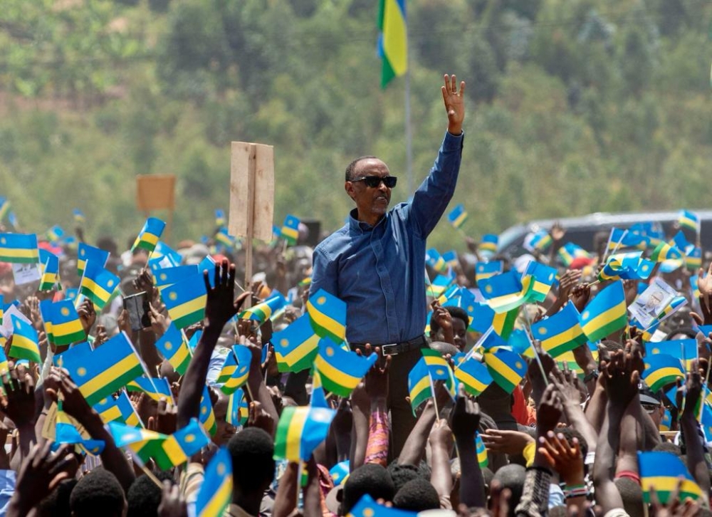 President Kagame greets thousands of residents who turn up to meet him in Ruhango District on August 25. Village Urugwiro