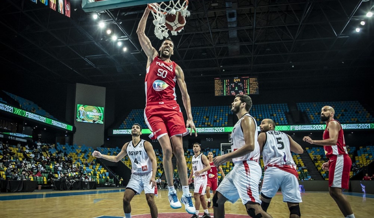 A Tunisian player ducks a shot when the two sides met last year. The two North African giants meet again in the FIBA World Cup Qualifiers on Friday. Photo: Courtesy.