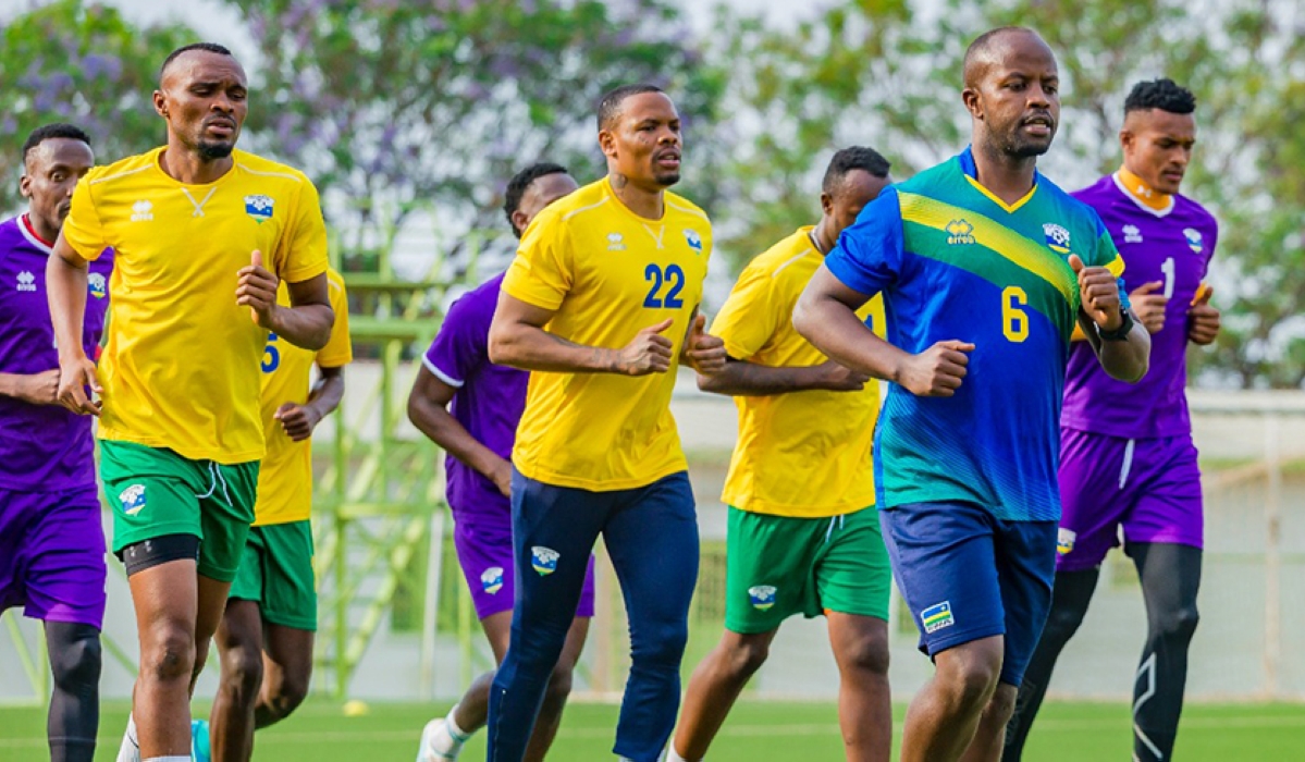 The national team  players during  training session at Kigali Stadium on Monday ,August 20. Courtesy
