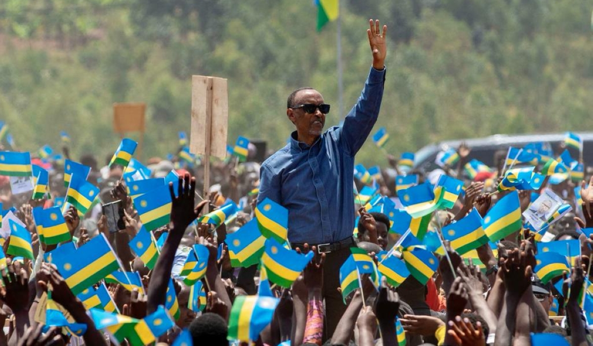 President Kagame greets thousands of residents who turn up to meet him in Ruhango District on August 25. Village Urugwiro