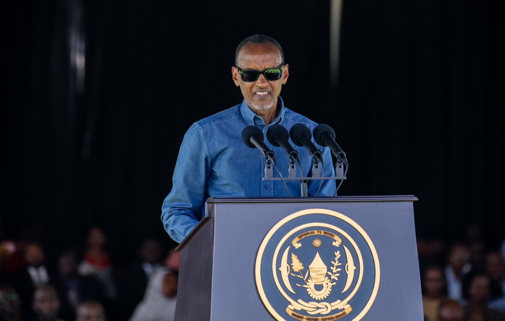 President Kagame addresses thousands of citizens who came to interact with him in Ruhango District on his first stop. / All photos by Olivier Mugwiza