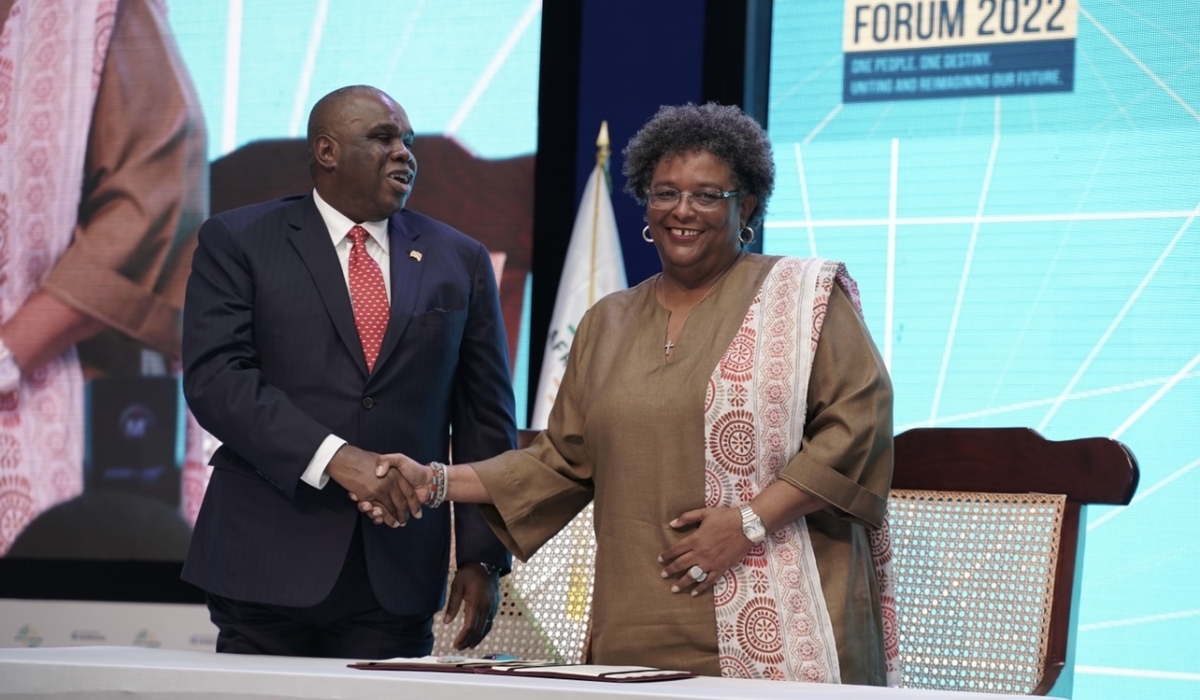 A partnership agreement was signed between Afreximbank and Caribbean countries that include the Government of Barbados and the Organization of Eastern Caribbean States (OECS). / Courtesy