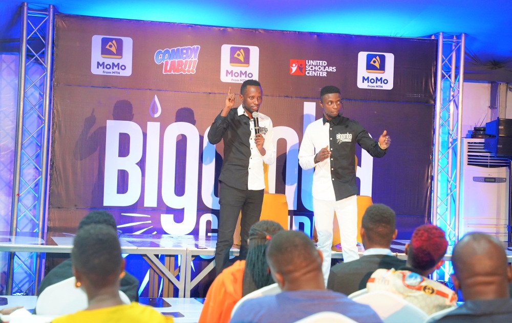  The stars of the day Japhet and 5K Etienne during their warm performance at BIGOMBA GUHINDUKA Comedy Show on Saturday, September 2   .All photos by Craish Bahizi