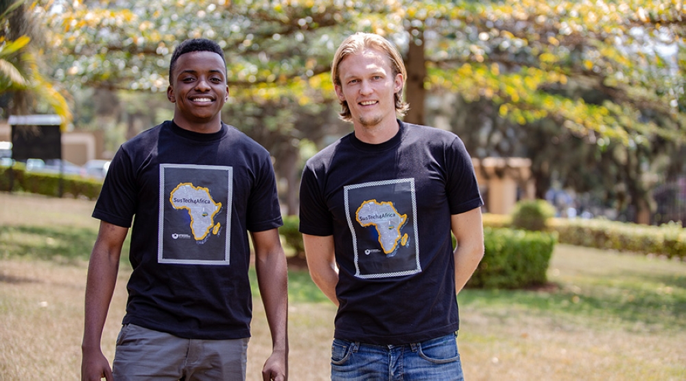 Yussouf Ntwali and Gabriel Ekman, the co-founders of BAG Innovation. Their startup is listed among six local startups to receive $100,000 (approx. Rwf100 million) as part of Google funding initiative for African tech companies.File
