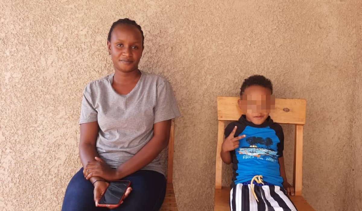 Adeline Niyitanga with her child in Gatsata Sector, Gasabo District. Photo: Alice Kagina.