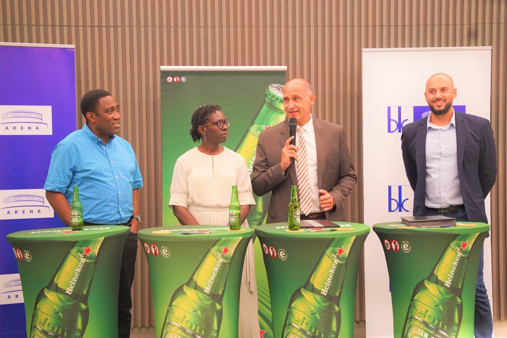 Etienne Saada, Managing Director of Bralirwa Plc, speaks at the signing ceremoy on September 9.Heineken Rwanda signed a Memorandum of Understanding with BK Arena to become its official beverage partner , on September 9.All Photos by Craish Bahizi