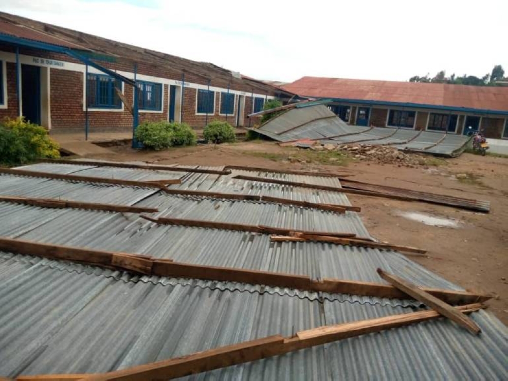 Classrooms that were damaged by disasters at G.S Kibuye in Karongi on March 9, 2022. Meteo has warned of strong winds predicted to gust across most parts of the country between September 11 and 20. / File