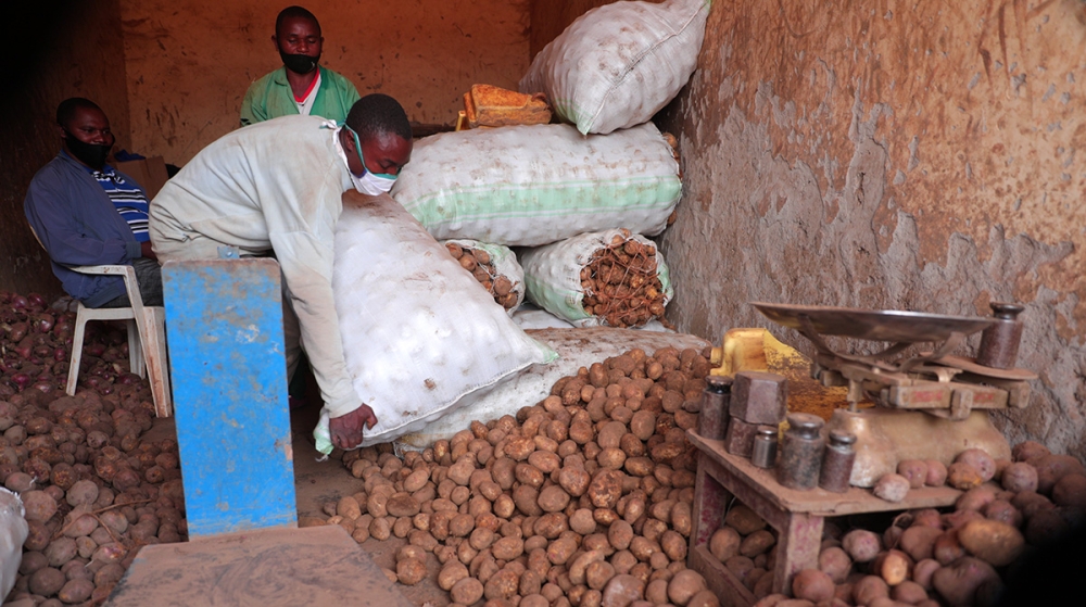 One of potato shops in Nyabisindu, Kigali. Consumers found that the average price per kilogramme for potatoes has increased from Rwf300 to over Rwf500. / Photo by Sam Ngendahimana