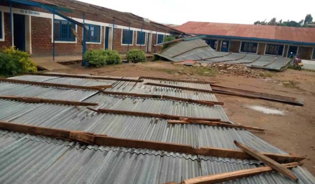 Classrooms that were damaged by disasters at G.S Kibuye in Karongi on March 9, 2022. Meteo has warned of strong winds predicted to gust across most parts of the country between September 11 and 20. / File
