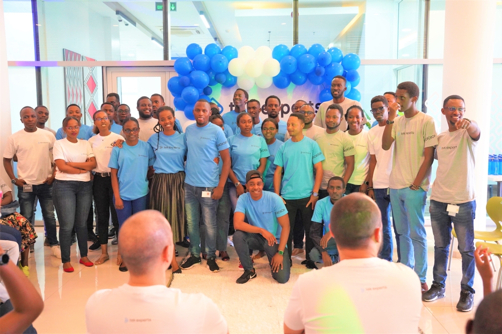 Tek experts Officals pose for the group Photo during the celebration of its one-year anniversary at office on September 6.2022 Craish Bahizi