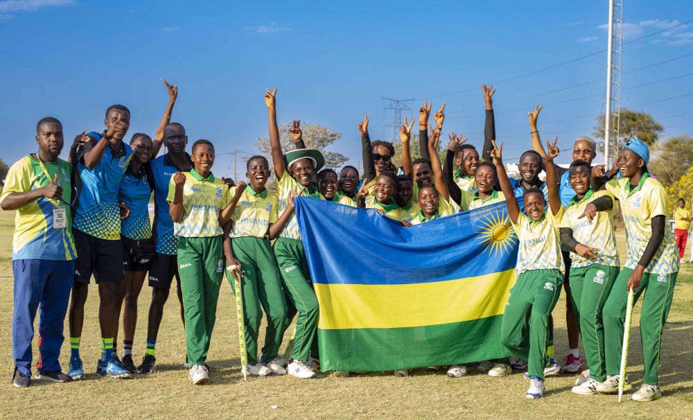 Rwanda  U-19 women cricket players celebrate the crucial victory  after beating Tanzania by 6 wickets  on Monday, September 12   to  qualify for the ICC U19 Women T20 World Cup  that will take place  in South Africa, Courtesy