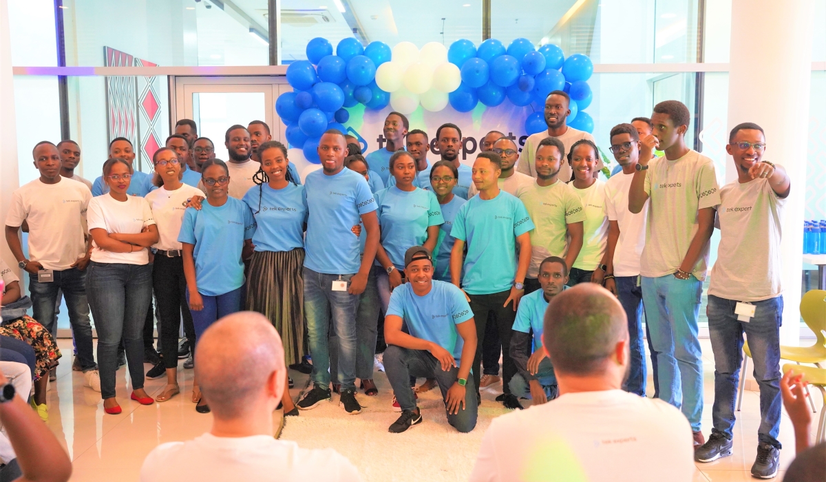 Tek experts Officals pose for the group Photo during the celebration of its one-year anniversary at office on September 6.2022 Craish Bahizi