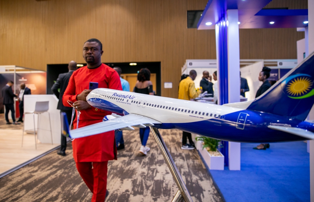 A delegate during a tour of the exhibition at the 6th Aviation Africa Summit and Exhibition that kicked off  in Kigali on Monday, September 12. Photos by Olivier Mugwiza