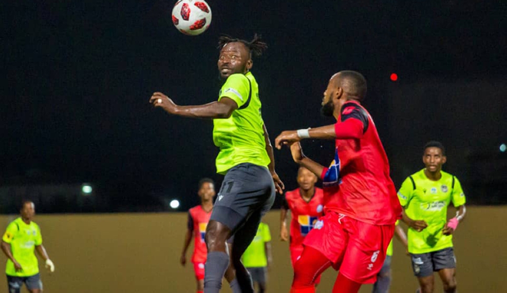 AS Kigali striker Shaban Husein Shabalala tries a header during a goalless draw in Djibouti last week. Photo: Courtesy.