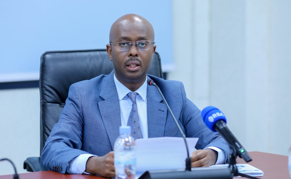 Yusuf Murangwa, the Director General of NISR while presenting the figures at the Ministry of Finance and Economic Planning on Thursday, September 15. Dan Nsengiyumva