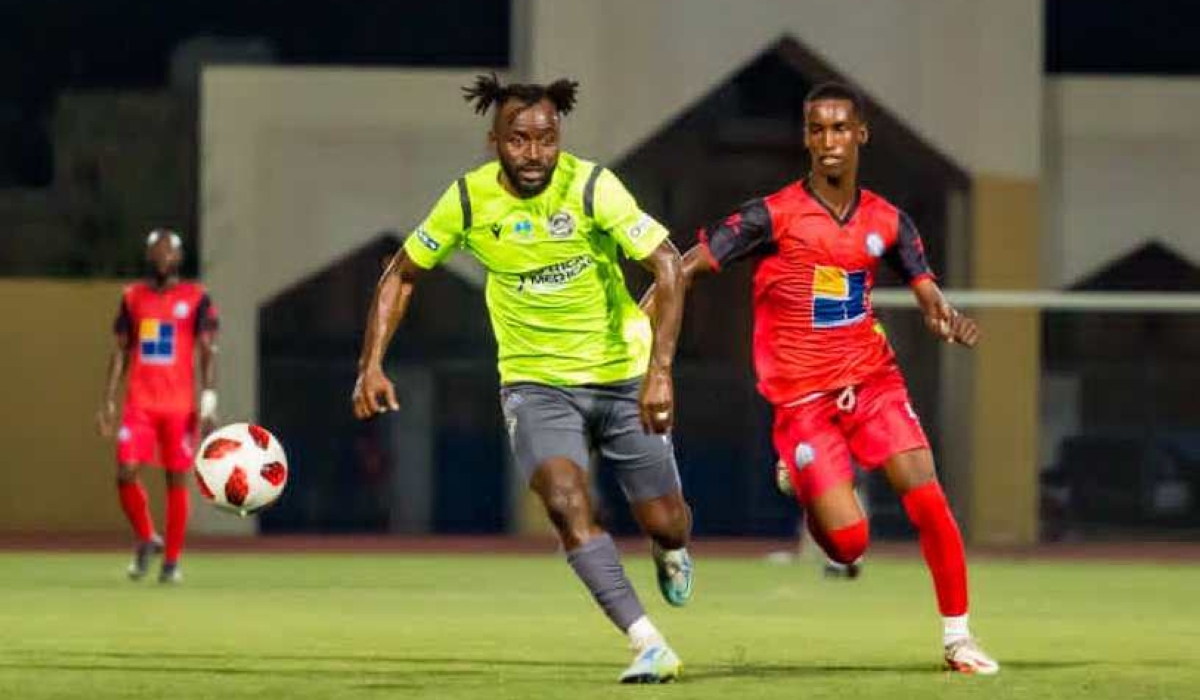 AS Kigali striker Shaban Husein Shabalala goes past a defender of ASAS Djibouti Telecom club during the first leg match in Djibouti. The Burundian forward is one of the players to watch out for in the return leg. Photo: Courtesy.