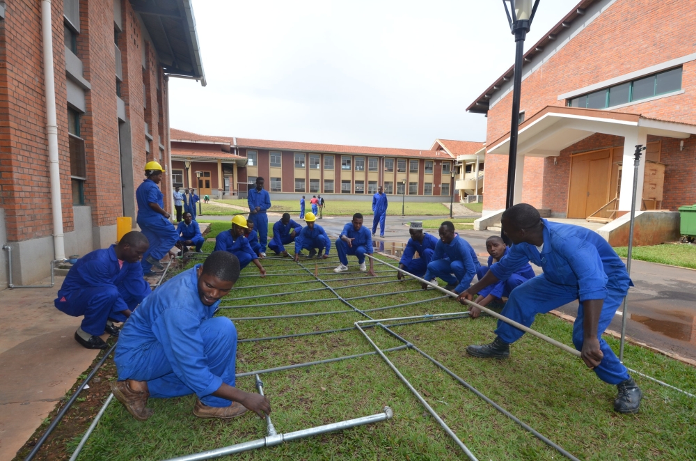 Students during a plumbing exercise at Musanze Polytechnique.Rwanda TVET Board (RTB) has revised the academic programmes TVET, to make them up to to date with dictates of the job market.Sam Ngendahimana