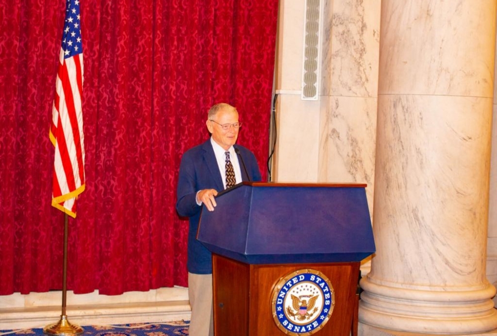 Jim Inhofe, a retiring United States of America senator, delivers remarks during a breakfast at the U.S Capitol in appreciation of his career On Thursday, September 15. / Courtesy