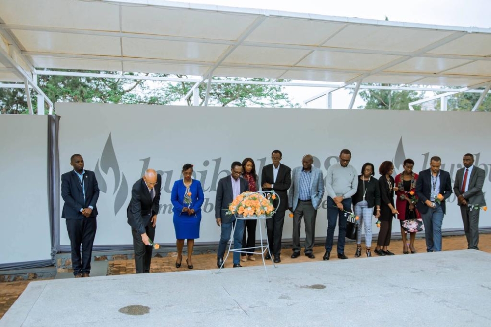 Senior officials of NCBA Bank  lay wreaths and to pay tribute to victims of the 1994 Genocide against the Tutsi at Kigali Genocide Memorial Centre on September 7. Courtesy