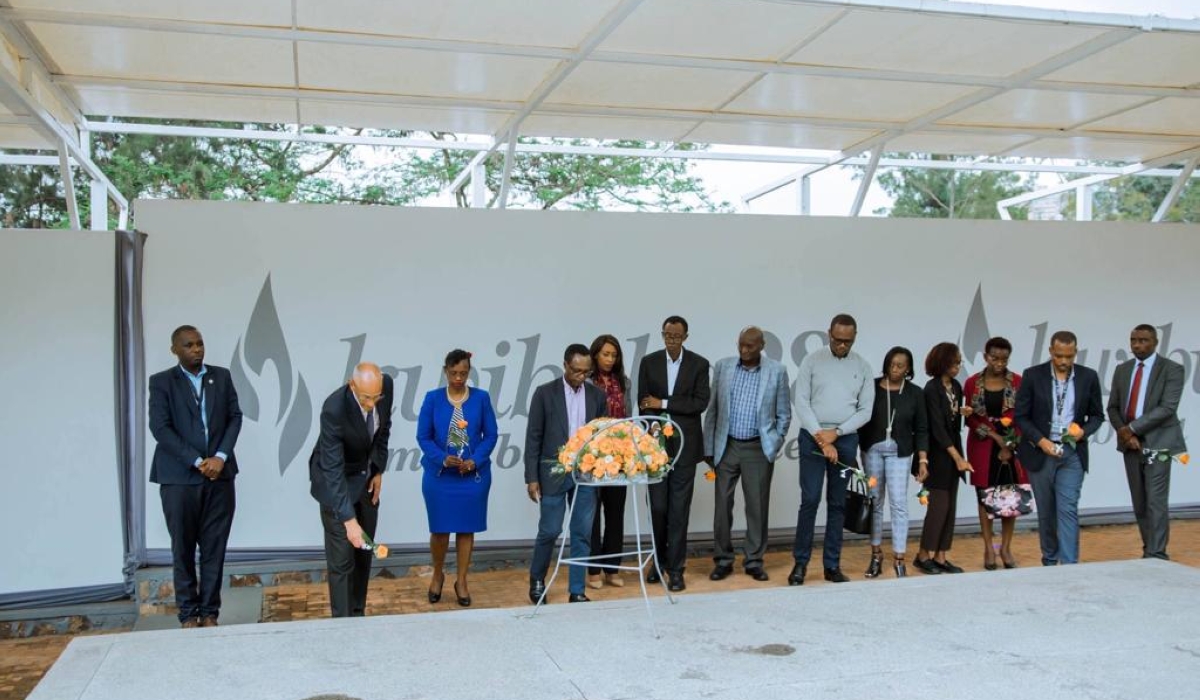 Senior officials of NCBA Bank  lay wreaths and to pay tribute to victims of the 1994 Genocide against the Tutsi at Kigali Genocide Memorial Centre on September 7. Courtesy