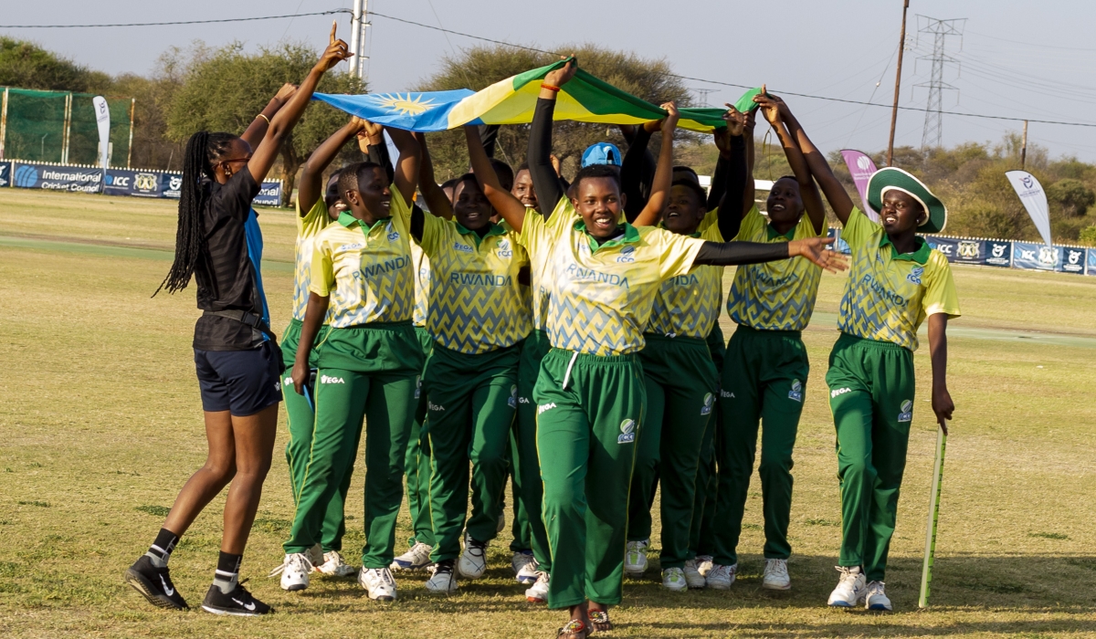 The national U-19 women cricket team celebrate the victory. The team made history to win the ICC U19 Women’s T20 World Cup Africa qualifier after beating Tanzania by 6 wickets on Monday. / Courtesy