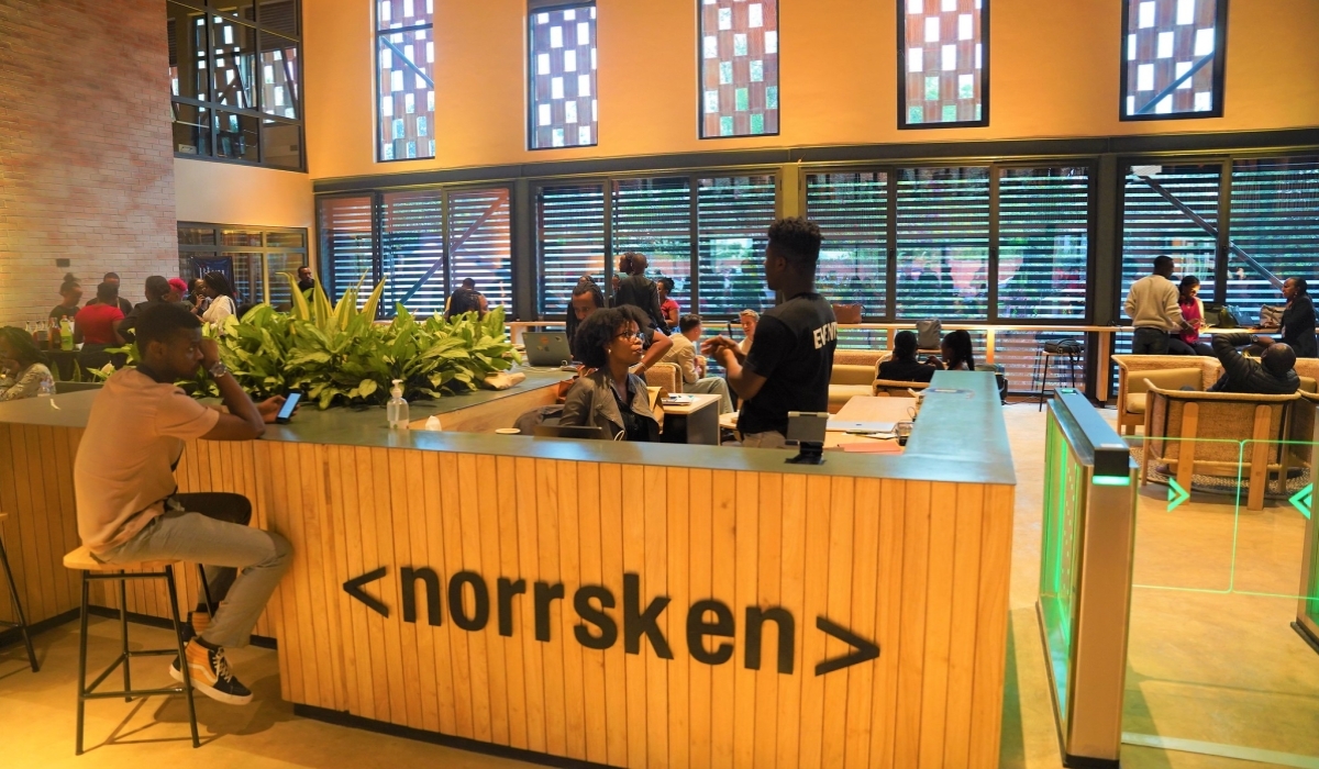 Inside Norrsken House Kigali’s newly inaugurated facility that will allow the centre to host more than 1,000 entrepreneurs and innovators. Photo: Craish Bahizi.
