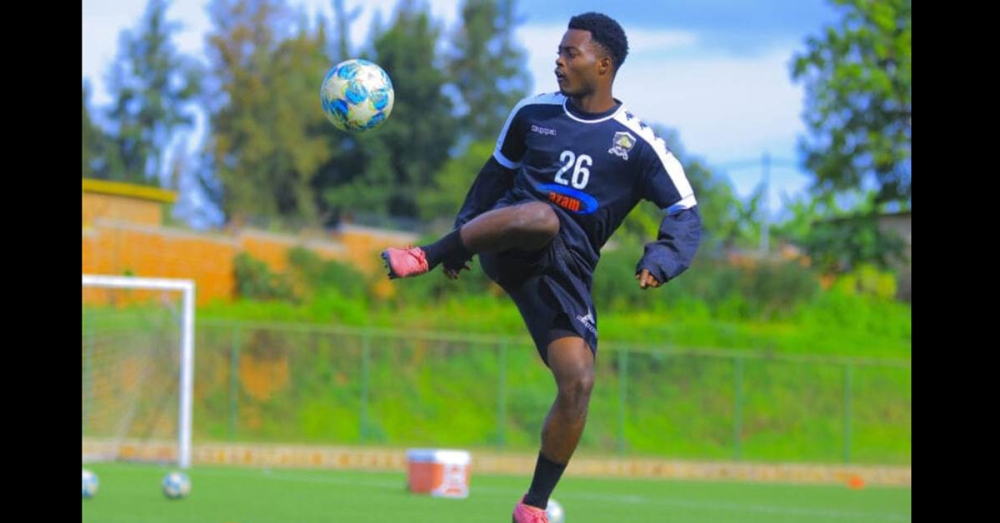 APR FC forward Anicet Ishimwe during a recent training session. He is one of the best young players in the Rwandan league and will be key in the U-23 team when they take on Libya.. Photo: Courtesy.