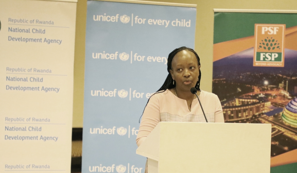 Nadine Gatsinzi Umutoni, Director General of NCDA speaks at the event. Photos: Courtesy.