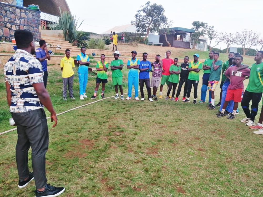 The U-19 National cricket team during a training session at Gahanga Cricket Stadium last week. Rwanda is pooled in Group B alongside tournament hosts Nigeria, Botswana and Sierra Leone. Photo: Courtesy.