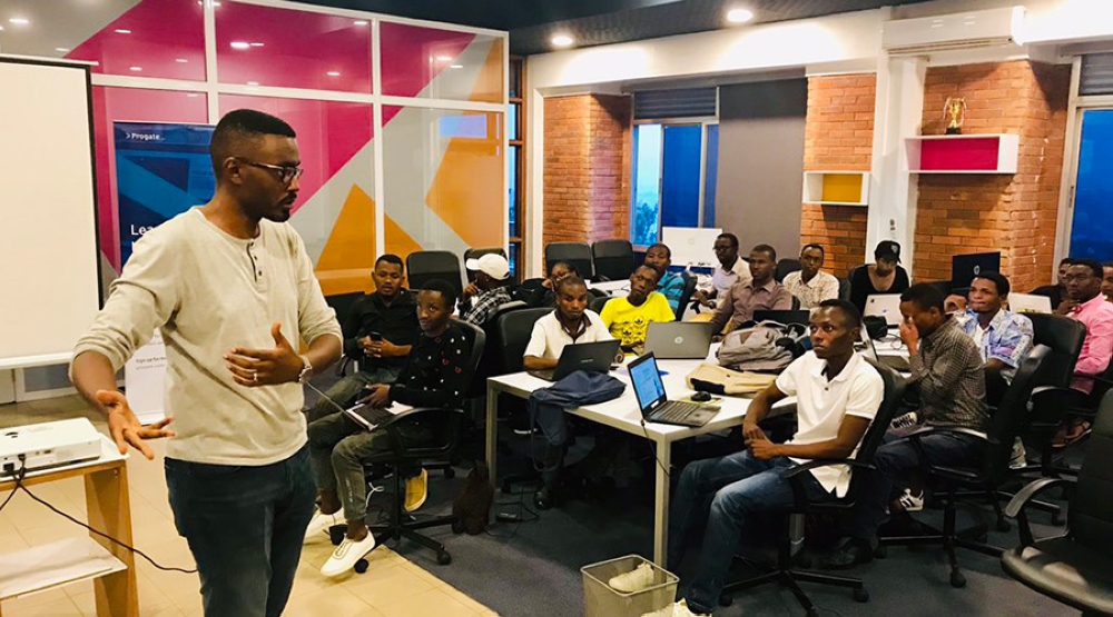 A past training session on how to run a tech startup in Kigali. / File