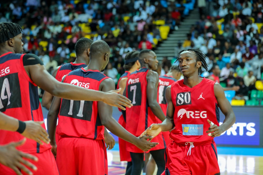 REG players during final the game of the play-offs at BK Arena.The team will present Rwanda during the Season 3 of the Basketball Africa League (BAL) next year. Dan Nsengiyumva