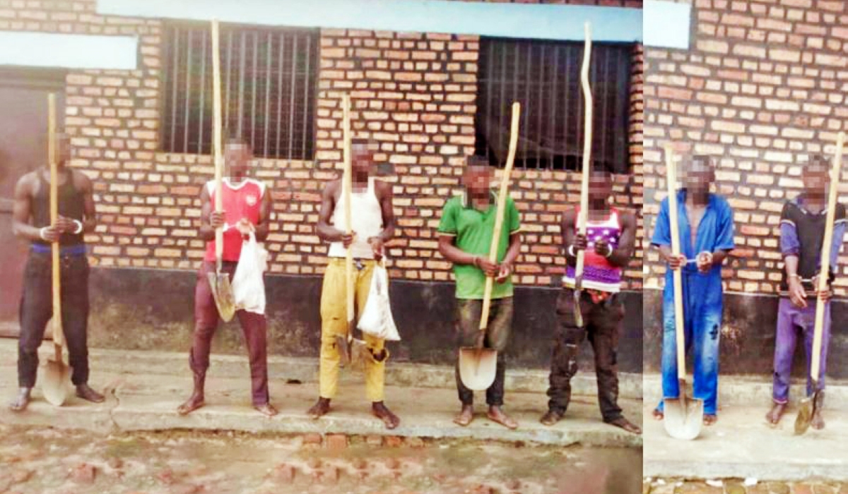 Illegal miners who were arrested by Rwanda National Police over illegal mining activities in Gishwati-Mukura National Park on August 10. / Photo: Courtesy