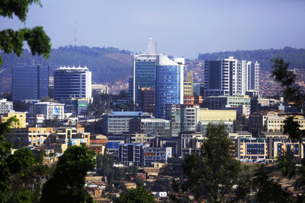 A view of the Kigali’s Central Business District. Rwanda aspires to become a knowledge-based and services-led economy through diversification of its
export base into distribution and logistics services, tourism. Photo: Sam Ngendahimana.