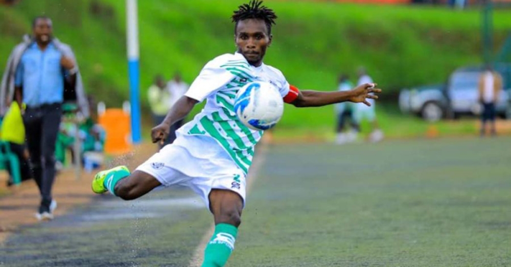 SC Kiyovu skipper Ally Serumogo during the game at Mumena stadium. The Captain has challenged the team to repeat last year’s title challenge this season. File