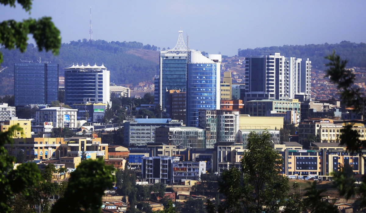 A view of the Kigali’s Central Business District. Rwanda aspires to become a knowledge-based and services-led economy through diversification of its
export base into distribution and logistics services, tourism. Photo: Sam Ngendahimana.
