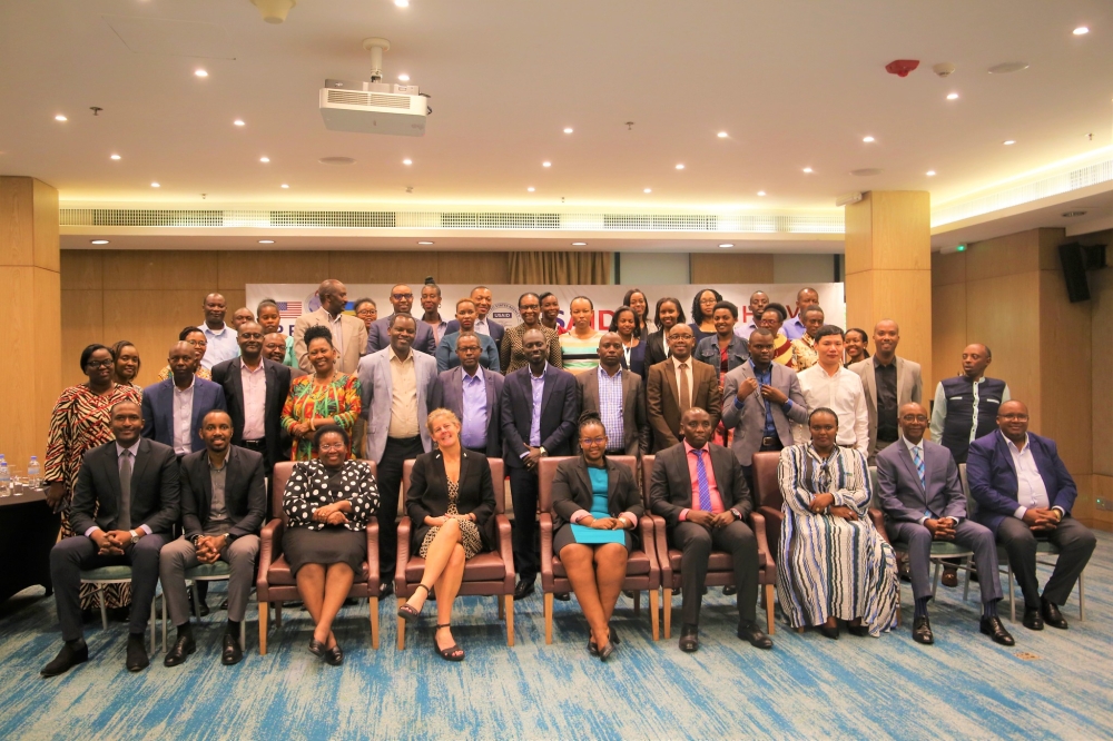 Delegates pose for a group photo during the project’s learning and experience sharing event in Kigali on September 28. Photos: Craish Bahizi.