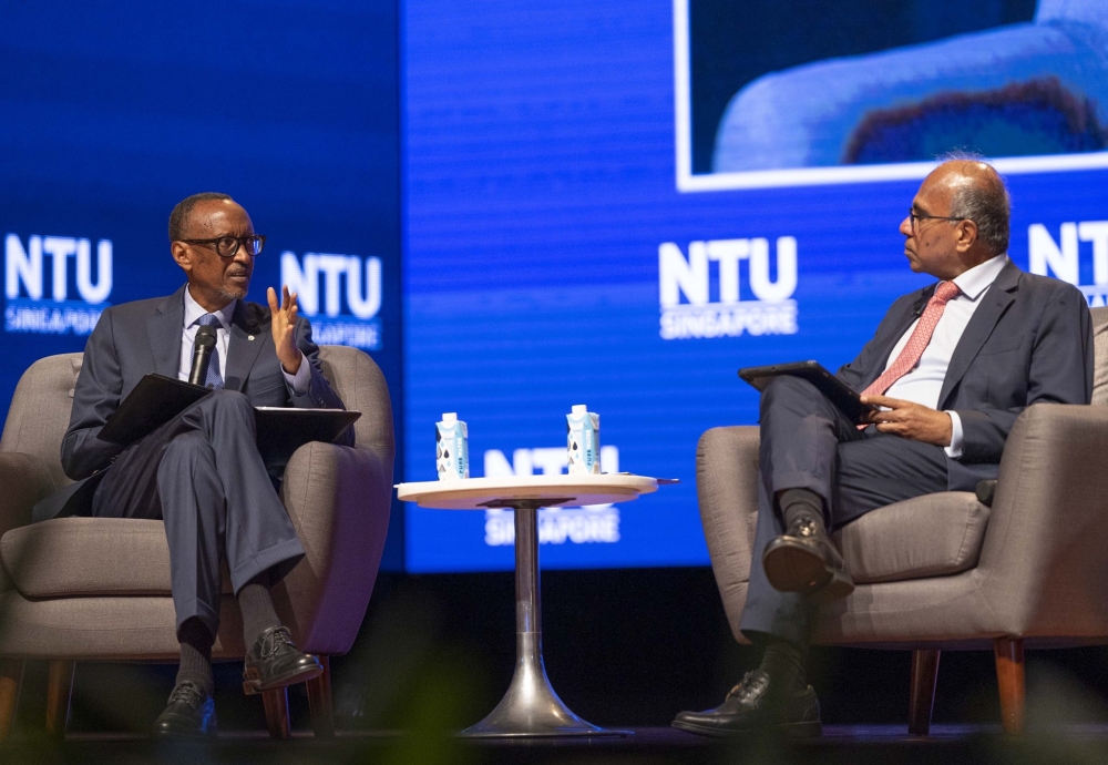 President Paul Kagame delivers the Majulah Lecture  at the Nanyang Auditorium  in Singapore on Friday September 30. Photos by Village Urugwiro